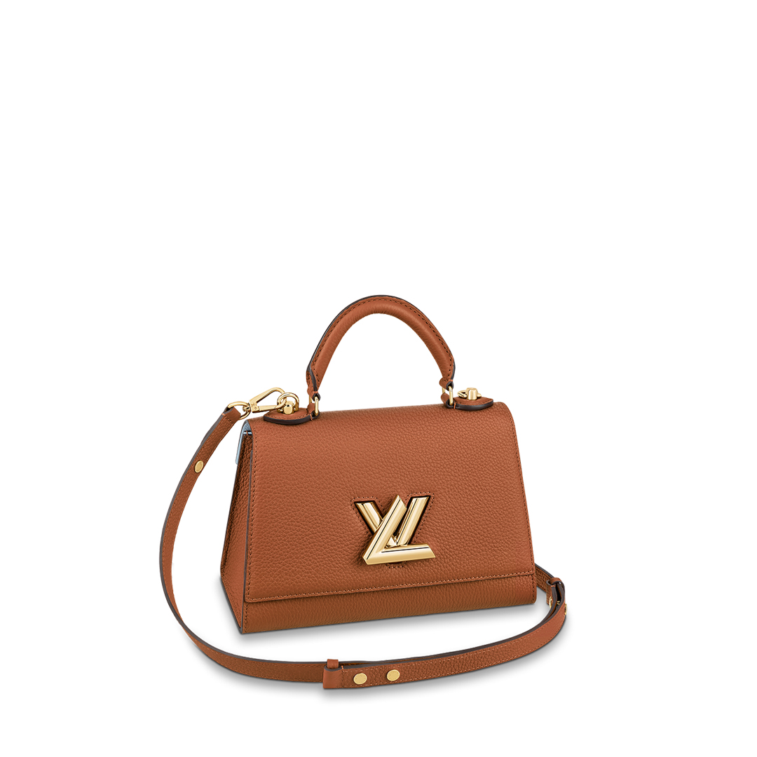 Louis Vuitton TWIST One Handle PM Handbag Taurillon Leather M57897 Caramel Brown